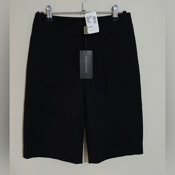 NWT Carlos Miele Black Bermuda Shorts